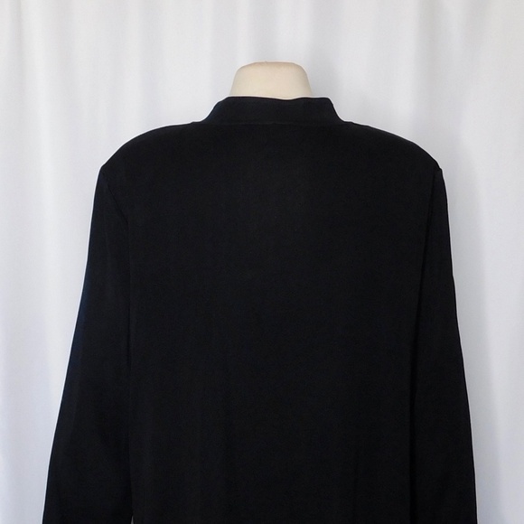 MING WANG Black Purple Knit Cardigan Zebra Knitwear Longline Career Size 2X - Picture 8 of 12